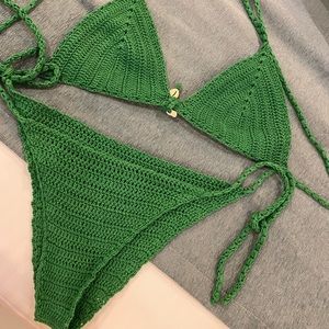 Green Crochet Bikini Set